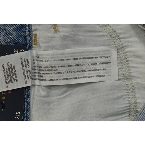 NEW Hollister Ultra High-Rise Mom Jean Plus Size 21S Distressed W/ Smiley Faces - Picture 2 of 8